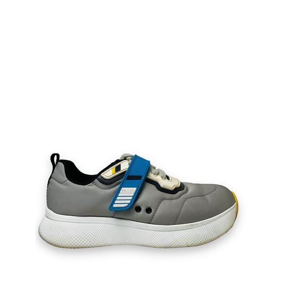 PRADA Sport Grey Nylon And Rubber Strap Lace Up Sneakers Size EU 38.5 US 8. - Picture 8 of 8